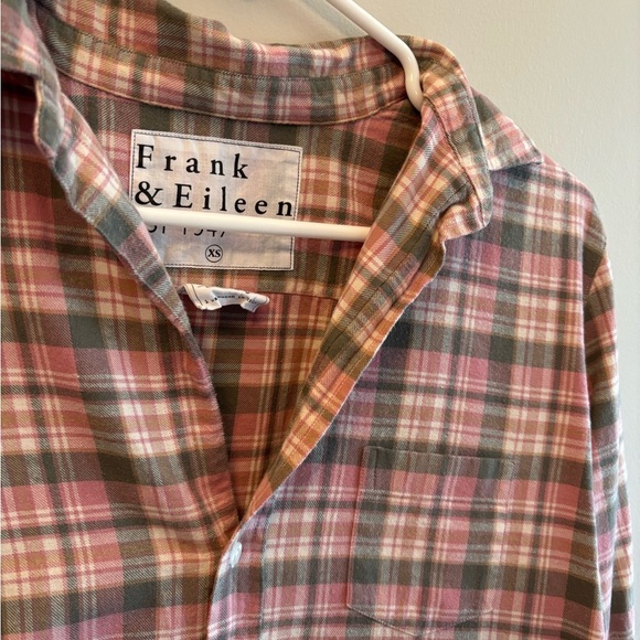 Frank & Eileen Women's Relaxed Pink and Gray Melange Plaid Flannel Size XS - Picture 6 of 8